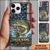 Maxcorners Fishing American Flag Design Personalized Name Phone Case (12 Fish Species)