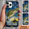 Maxcorners Fishing Blue Target and Offshore Fishing Boat Design Personalized Name Phone Case (12 Fish Species)