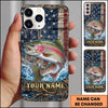 Maxcorners Fishing American Flag Design Personalized Name Phone Case (12 Fish Species)