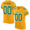 Maxcorners Custom Gold Kelly Green-White Mesh Authentic Football Jersey LM2605