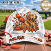 Maxcorners White Orange Pull Labrador Shotgun Trap Shooting Personalized Name 3D Cap