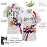 Maxcorners Billiards Personalized Text And Number White Black 3D Shirt