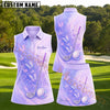 Maxcorners Purple Butterfly Golf Club Personalized Name 3D Golf Shirt and Golf Skirt