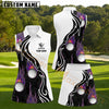 Maxcorners White Black Purple Flame Golf Ball Personalized Name 3D Golf Shirt and Golf Skirt