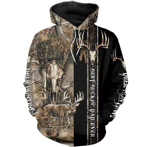 Maxcorners Best Buckin’ Dad Ever 3D All Over Printed Shirts, 3D Hoodie Hunting Dad, Father Day Gift For Hunting Dad Hunter