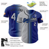 Maxcorners Custom Royal Gray-Black Authentic Gradient Fashion Baseball Jersey LM2605