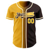 Maxcorners Custom Brown Gold-Cream Authentic Gradient Fashion Baseball Jersey LM2605