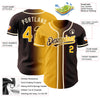 Maxcorners Custom Brown Gold-Cream Authentic Gradient Fashion Baseball Jersey LM2605
