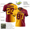 Maxcorners Custom Maroon Gold-Black Authentic Gradient Fashion Football Jersey LM2605