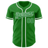 Maxcorners Custom Grass Green White Authentic Baseball Jersey LM2605