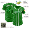 Maxcorners Custom Grass Green White Authentic Baseball Jersey LM2605