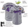 Maxcorners Custom Gray Purple-Black Authentic Baseball Jersey LM2605