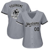 Maxcorners Custom Gray Black-White Authentic Baseball Jersey LM2605