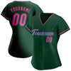 Maxcorners Custom Green Pink-Light Blue Authentic Baseball Jersey LM2605
