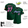 Maxcorners Custom Green Pink-Light Blue Authentic Baseball Jersey LM2605