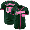 Maxcorners Custom Green Pink-White Authentic Baseball Jersey LM2605