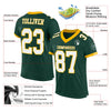 Maxcorners Custom Green White-Gold Mesh Authentic Football Jersey LM2605