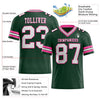 Maxcorners Custom Green White-Pink Authentic Football Jersey LM2605
