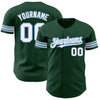Maxcorners Custom Green White-Light Blue Authentic Baseball Jersey LM2605