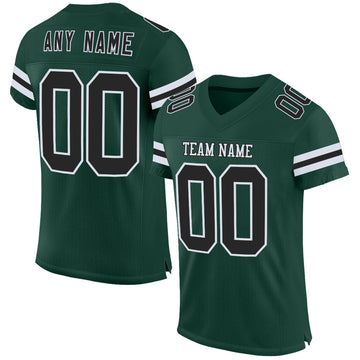 Maxcorners Custom Green Black-White Mesh Authentic Football Jersey LM2605