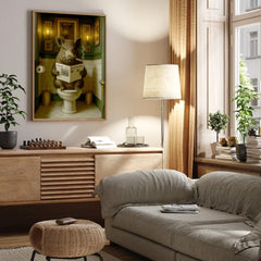 Maxcorners Boar Reading News Smoking Bathroom Wall Art – Rustic Decor for Men, Hilarious Gift for Men, Hunter