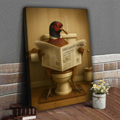 Maxcorners Phesan Reading News Smoking Bathroom Wall Art – Rustic Decor for Men, Hilarious Gift for Men, Hunter