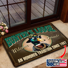 Maxcorners Personalized Hunter’s Lodge Duck Doormat – Funny Hunting Welcome Mat with Custom Year, Rustic Cabin & Lodge Decor LM1611