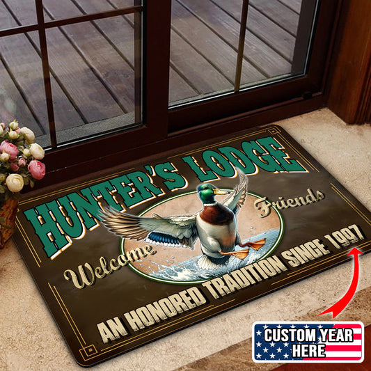 Maxcorners Personalized Mallard Duck Doormat - Funny Hunting Welcome Mat with Custom Year, Rustic Cabin & Lodge Decor LM1611