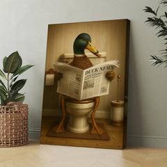 Maxcorners Smoking Duck Canvas – Funny Wildlife Wall Art for Hunters & Animal Lovers