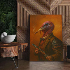 Maxcorners Turkey Smoking Canvas – Unique Hunting Lodge or Man Cave Decor
