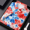 Maxcorners Red White Blue Hawaiian Golf Shirt, 250 Years Women's Golf Tops, Ladies Golf Shirts LM1507
