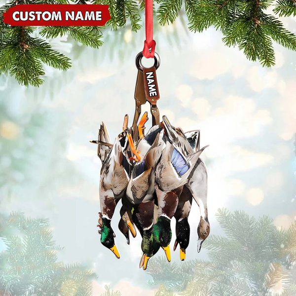 Maxcorners Custom Duck Hunting Acrylic Ornament – Personalized Waterfowl Christmas Decoration LM0411