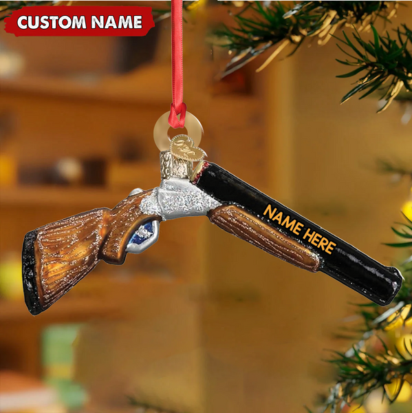 Maxcorners Personalized Shotgun Christmas Ornament – Custom Name Gift for Hunters & Outdoorsmen LM0411