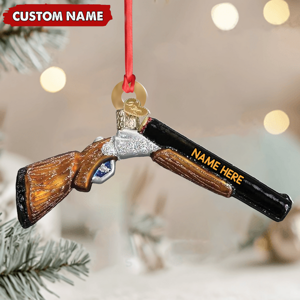 Maxcorners Personalized Shotgun Christmas Ornament – Custom Name Gift for Hunters & Outdoorsmen LM0411