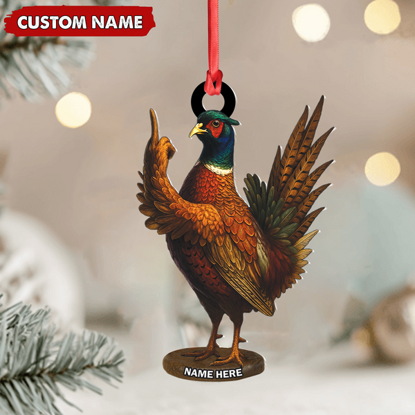 Maxcorners Personalized Funny Pheasant Acrylic Ornament – Custom Christmas Gift for Hunters & Bird Lovers LM0411