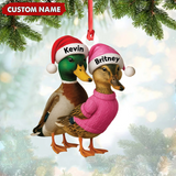 Maxcorners Custom Funny Duck Couple Christmas Ornament – Personalized Names, Custom Gift for Couples & Animal Lovers LM0411