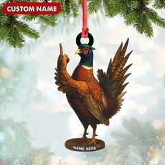Maxcorners Personalized Funny Pheasant Acrylic Ornament - Custom Christmas Gift for Hunters & Bird Lovers LM0411