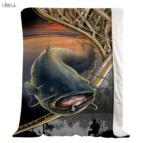 Maxcorners Catfish Fishing 3D Quilt - Blanket