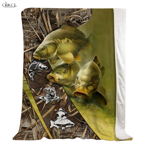 Maxcorners Carp 3 Fishing 3D Quilt - Blanket