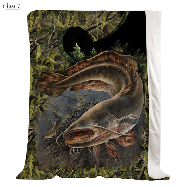 Maxcorners Catfish Fishing 3D Quilt - Blanket