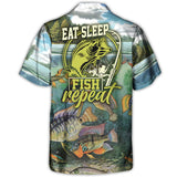 Maxcorners Fishing Eat Sleep Fish And Repeat Hawaiian Shirt