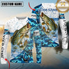 Maxcorners Fishing Blue Camouflage Water Splash Sun Protection Personalized Name, Team Name Long Sleeve Shirt
