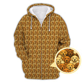 Maxcorners Crazy Golf Polos For Men, Golden Retriever Pattern Golf Shirt, Funny Golf Shirts