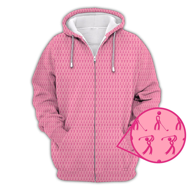 Maxcorners Pattern Golf Shirt, Breast Cancer Golf Shirt For Golfer, Crazy Golf Shirt For Men