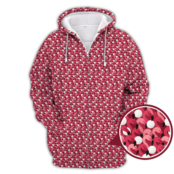 Maxcorners Flamingo Golf Shirt – Funny Pink Golf Shirt For Golfers - Pattern Golf Shirt