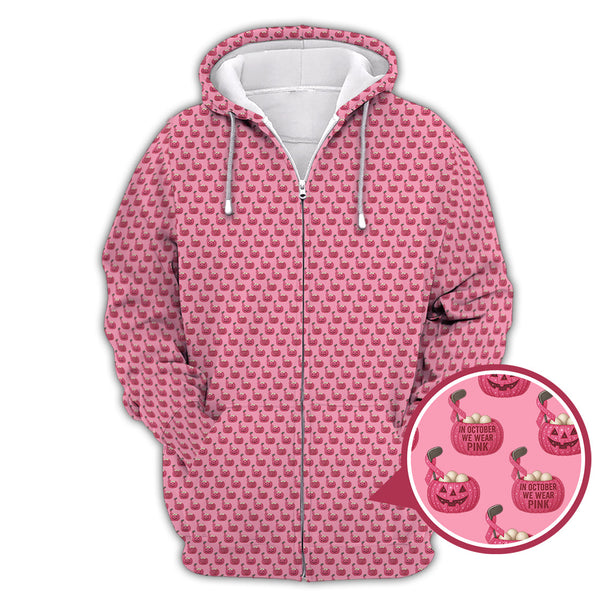 Maxcorners Breast Cancer Golf Shirt For Golfer, In October We Wear Pink Shirt, Pattern Golf Shirt For Golf Players