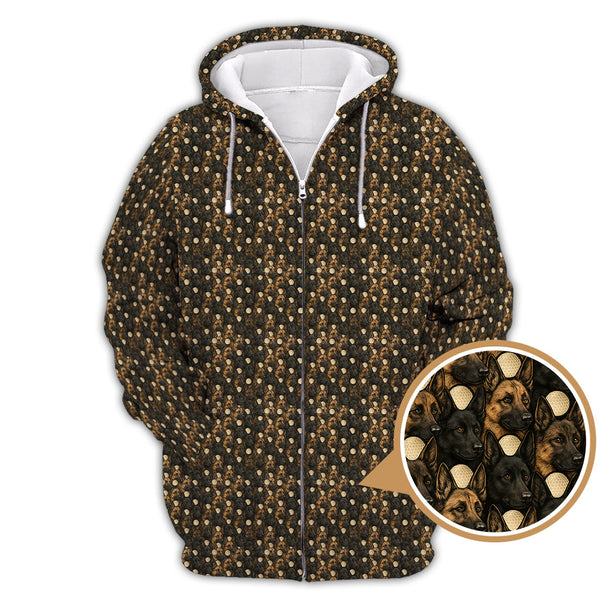 Maxcorners Dog Pattern Golf Shirt For Men, German Shepherd Golf Shirt, Crazy Golf Shirts For Golfer