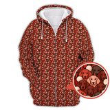Maxcorners Dachshund Dog Pattern Golf Shirt With Red Color, Golf Gift For Dog Lover, Funny Dachshund Golf Shirt For Golfers