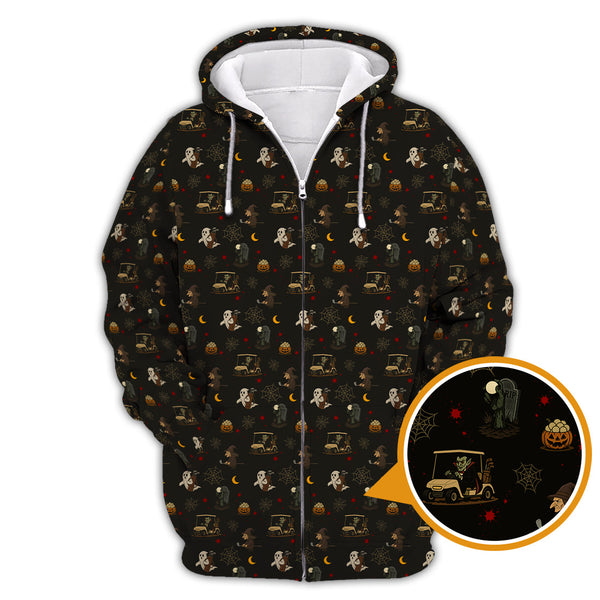 Maxcorners Halloween Golf Shirt For Golfer, Pattern Golf Shirt, Crazy Golf Shirt, Golf Gift For Men