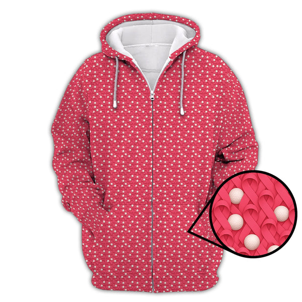 Maxcorners Pink Golf Shirt, Breast Cancer Golf Shirt For Golfer, Pattern Golf Shirt